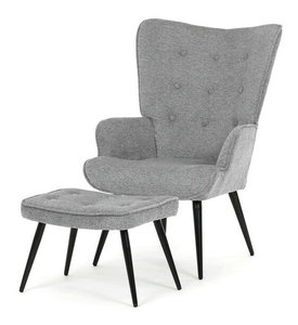 Křeslo s taburetkou Akitta (šedá)