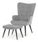 Křeslo s taburetkou Akitta (šedá)