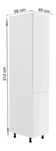Potravinová kuchyňská skříňka D40SP Aurellia (bílá + lesk bílý) (P)