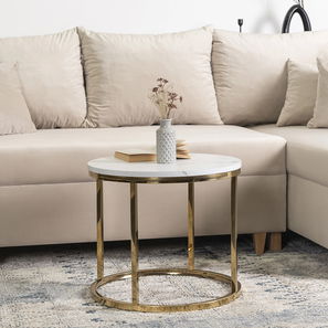  Konferenční stolek Aparentar 3 (mramor bílý + zlatá)