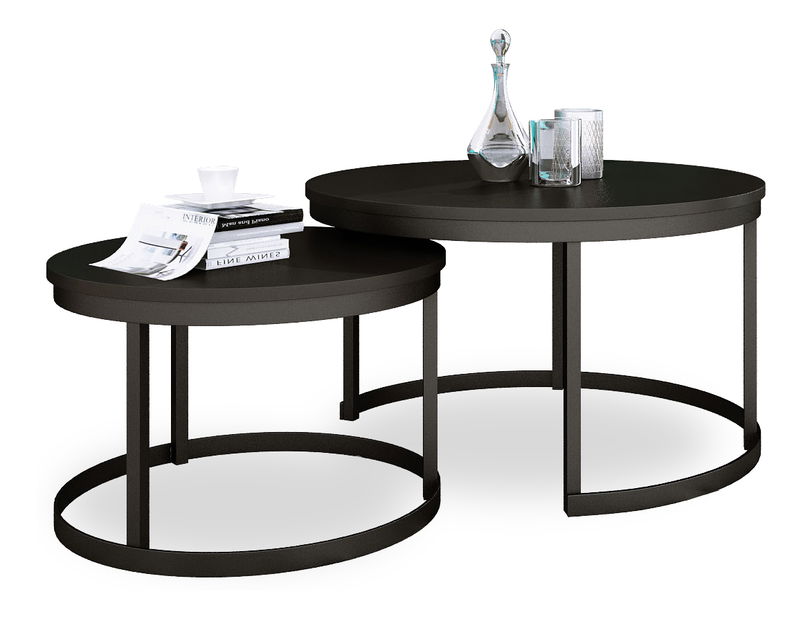 Set 2 ks. konferenčních stolků Otir (černá + černá)