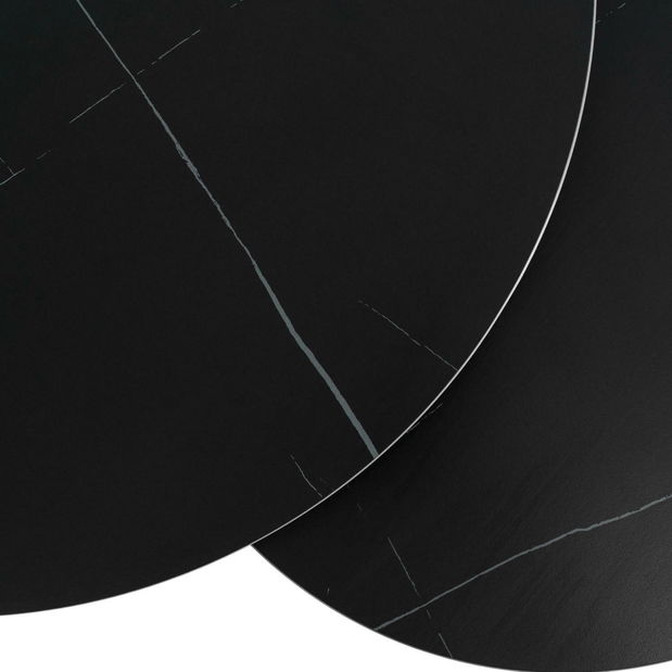 Set 2 konferenčních stolků Jugada (mramor černý + černá)