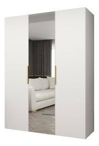 Šatní skříň 150 cm Mirabella 2 (bílá + zlatá)