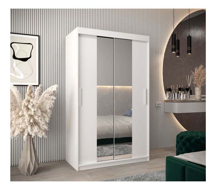 Šatní skříň 120 cm Toki 1 (Bílá matná + Dub artisan)