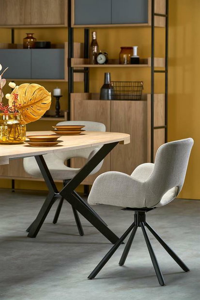 Jídelní stůl Peperoni (dub zlatý + černá)