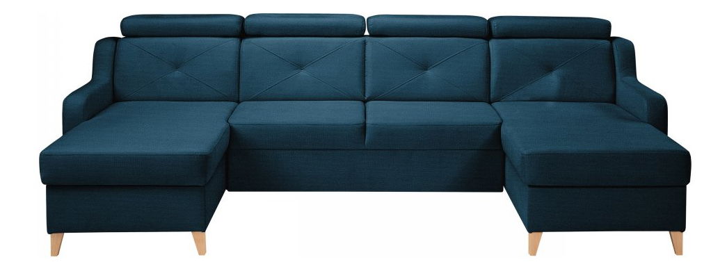 Rohová sedačka U Orolon U (modrá) (s úl. prostorem)