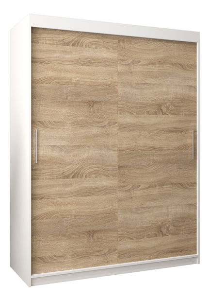 Šatní skříň 150 cm Toki (Bílá matná + Dub sonoma)