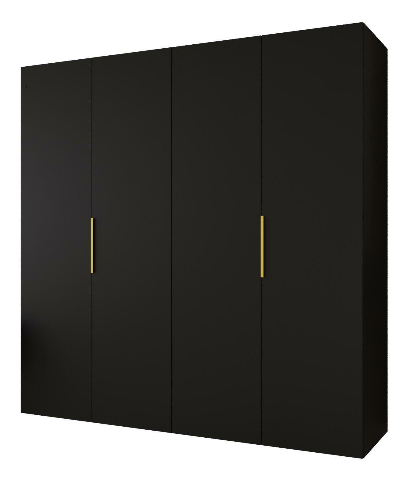 Šatní skříň 200 cm Mirabella 1 (černá + zlatá)