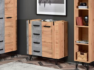 Obývací stěna Suspendera SH06 (dub + černá)