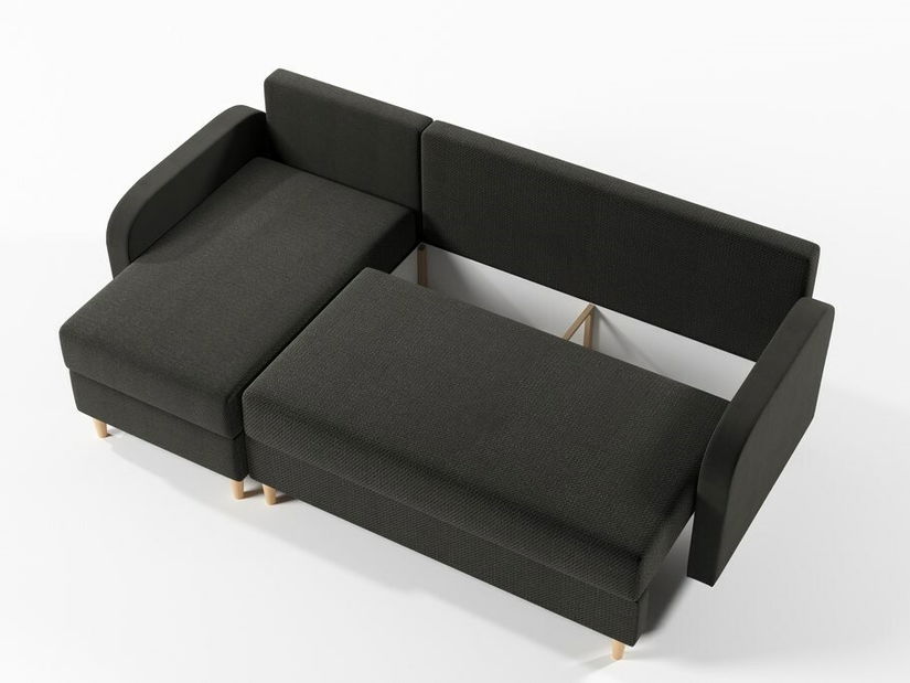 Rohová sedací souprava Marty (L) (šedočerná)