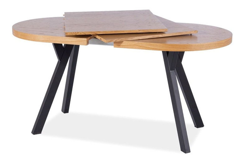 Rozkládací jídelní stůl 140-272 cm Daphne (dub + černá) (pro 8 a více osob)