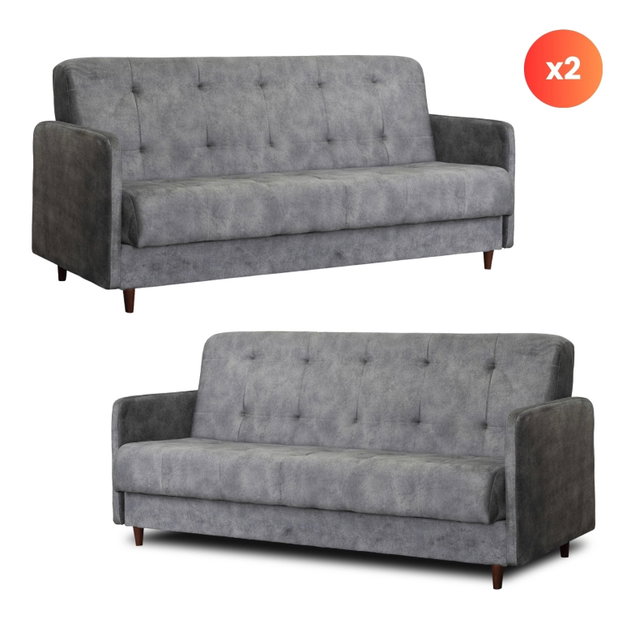 Set 2 kusů pohovek Trapany (šedá)