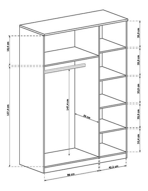 Šatní skříň Titanus 15 (dub lefkas)