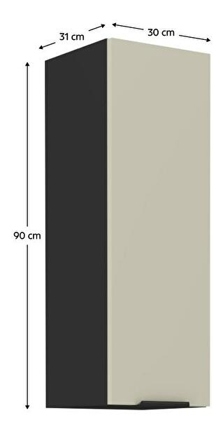 Horní kuchyňská skříňka Arikona 30 G 90 1F (kašmír + černá)