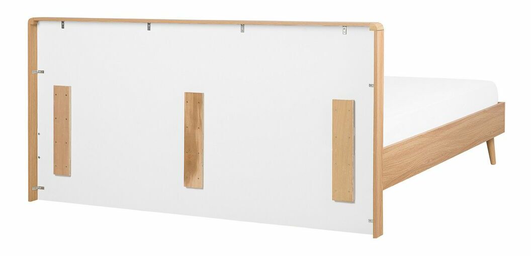 Manželská postel 160 cm SERVI (s roštem) (světlé dřevo)