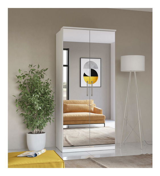 Policová skříň Centaury Typ 58 (bílá + zrcadlo)