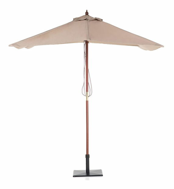 Zahradní slunečník 144 cm FLAME (dřevo) (pískově béžová)