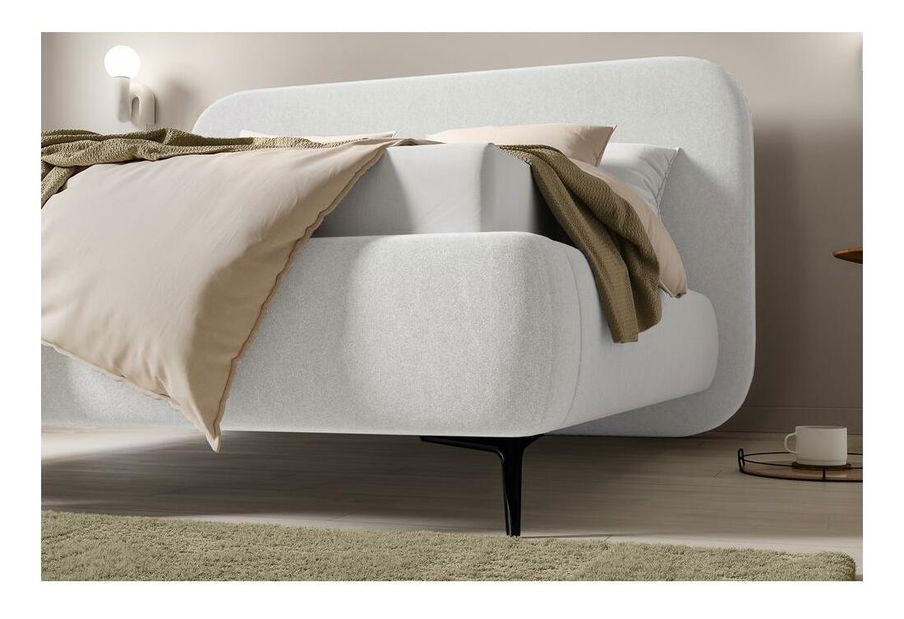 Manželská postel 180 cm Mononoke (s roštem) (bílá + černá)