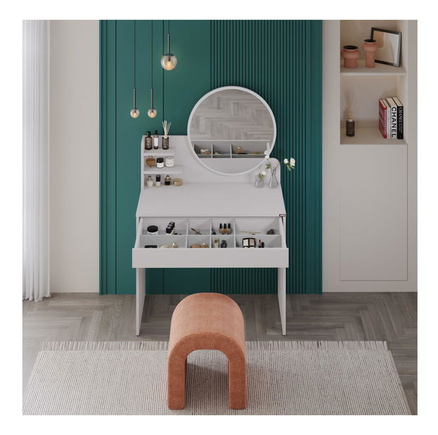 Toaletní stolek Trinity 2 (bílá) (se zrcadlem)