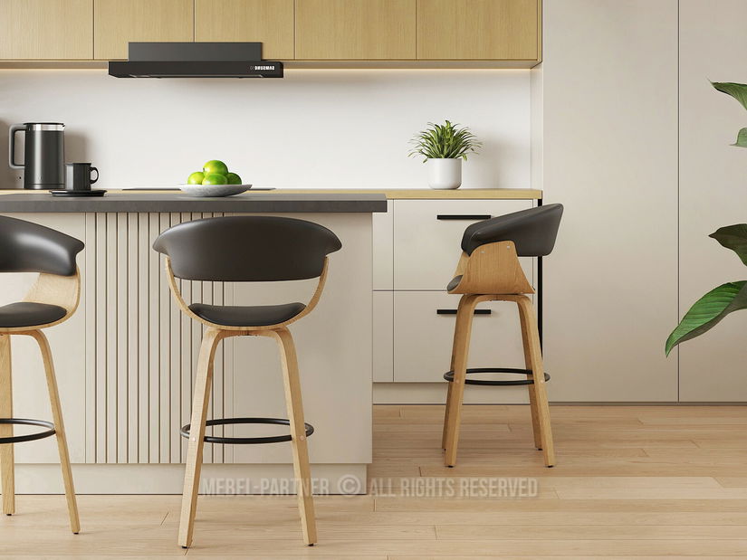 Barová židle Elynah 65 (černá + dub)