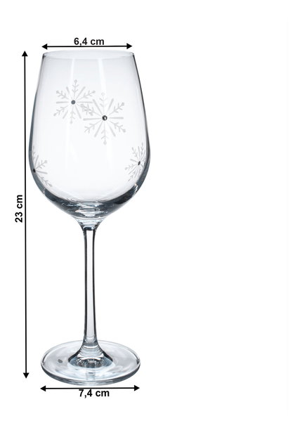Set 4 ks sklenic na víno s krystaly 450ml Snouflek 
