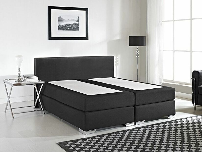 Boxspring postel 180 cm PREMIER 2 (s matracemi) (černá)