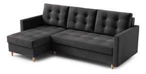 Rohová sedací souprava Divas (L) (černá)