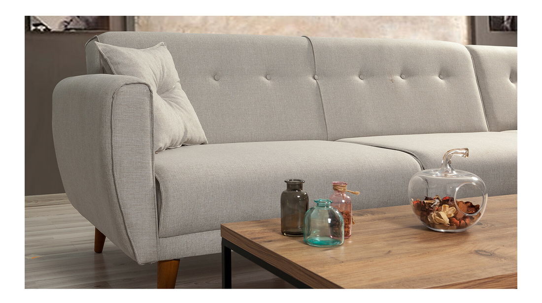 Rohová sedací souprava Alhambra (P) (krémová)