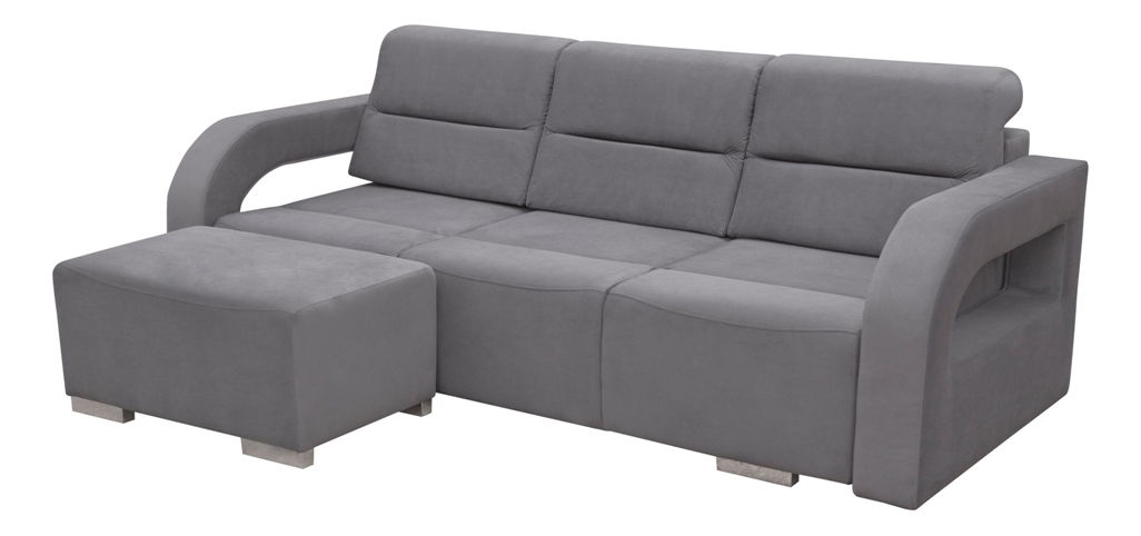 Pohovka Alison (šedá) (s taburetkou)