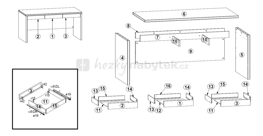 Psací stůl BRW CREATIO BIU/160 