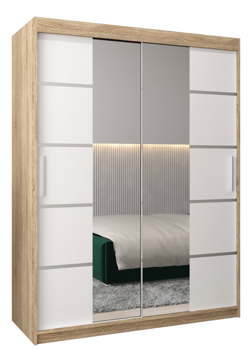 Šatní skříň 180 cm Verika 4 180 (dub sonoma + bílá)