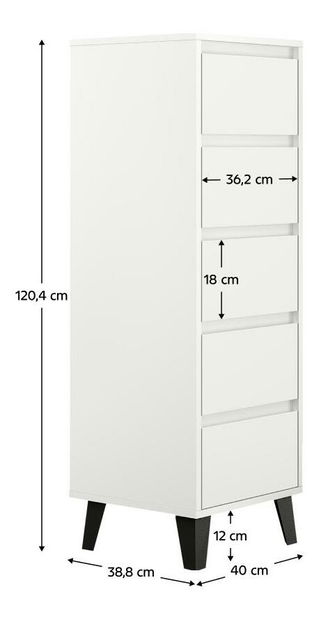 Komoda Brisas 3 (bílá + černá)