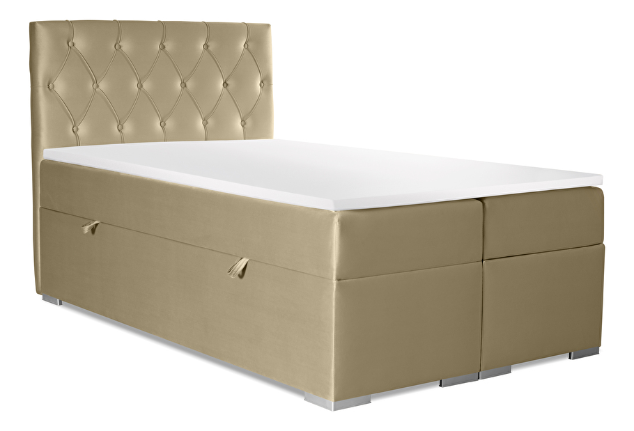 Boxspring postel 140 cm Ronda (zlatá) (s úložným prostorem)