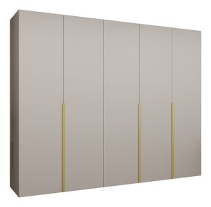 Šatní skříň 250 cm Alice 1 (kašmír + zlatá)