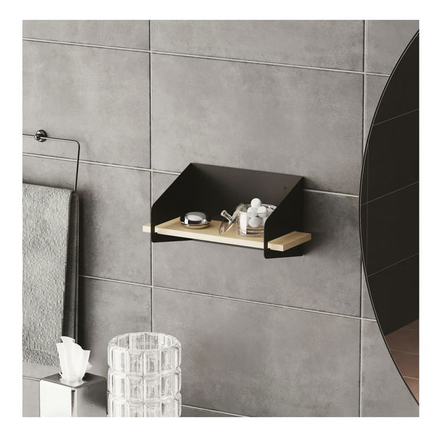 Nástěnná police Media (černá)