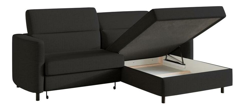 Rohová sedací souprava Buchu (P) (černá + černá)