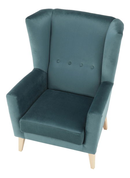 Křeslo ušák Royse Kronos 25 (mentolová + buk)