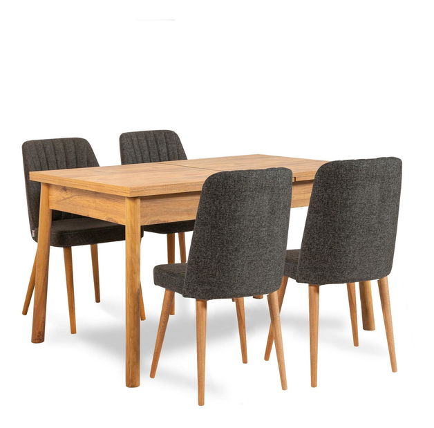 Jídelní set Senteago 2 (pro 6 osob) (borovice atlantická + antracit)