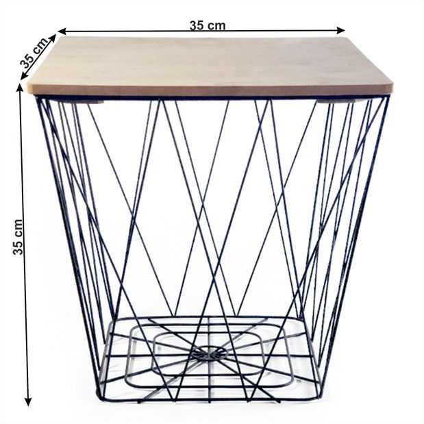 Příruční stolek Azora (černá + přírodní)