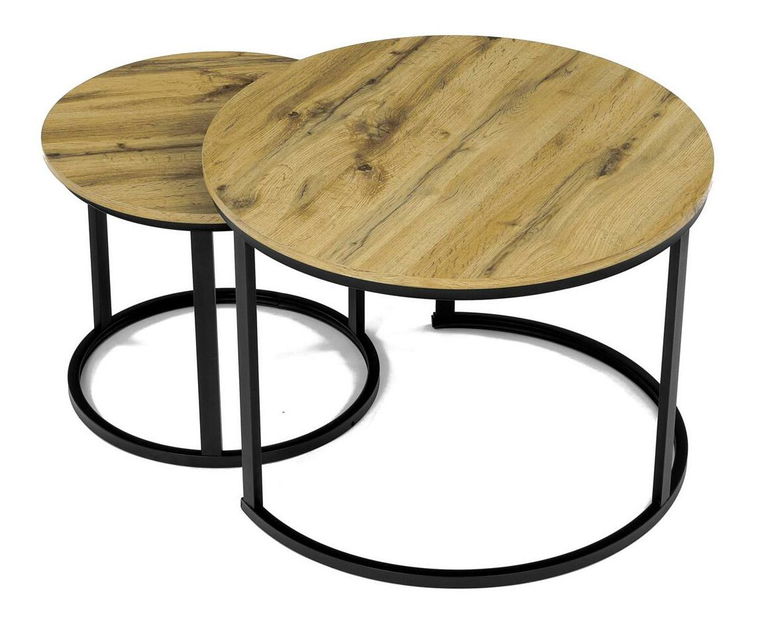 Set 2 konferenčních stolků Conjugar (dub divoký)