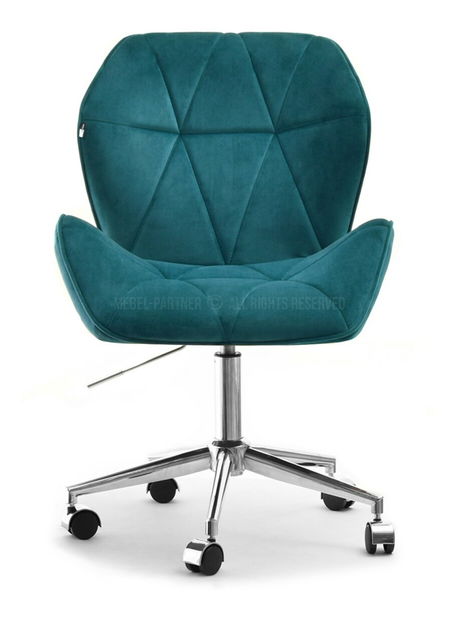 Křeslo Velma M (tyrkysová + chromová)