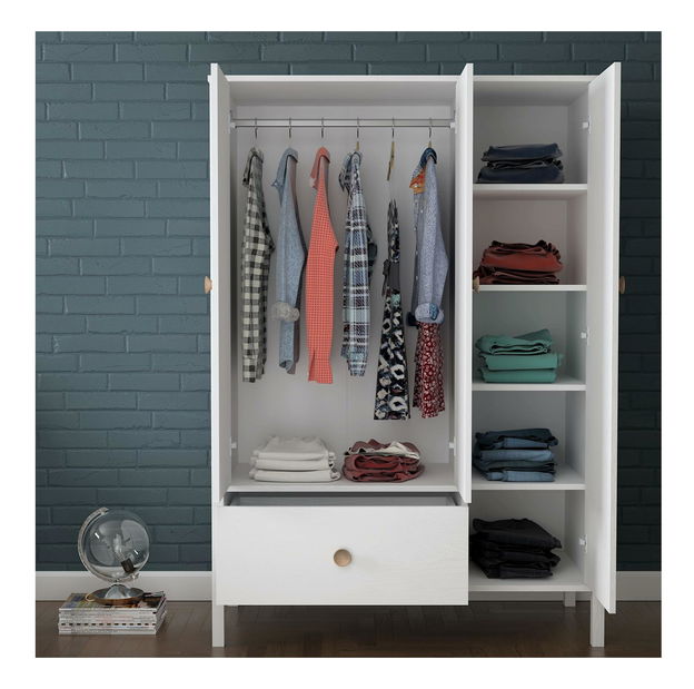 Šatní skříň Franc 67 (bílé dřevo)