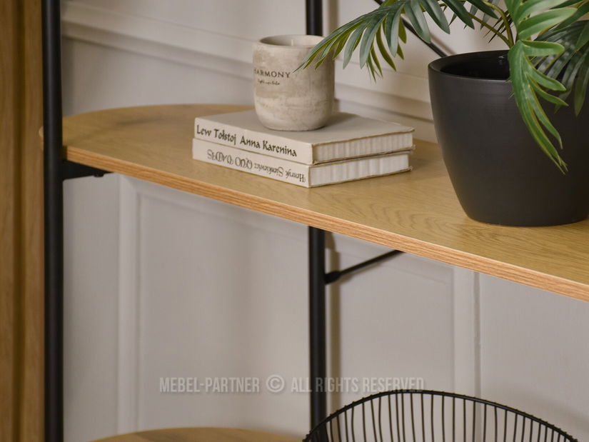 Regál Linde (dub + černá)