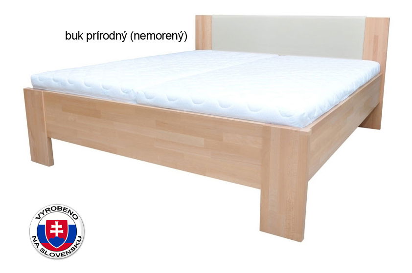 Manželská postel 210x200 cm Nicky plné čelo (masiv)