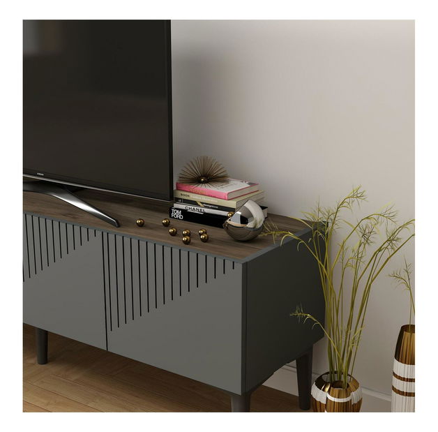 TV stolek/skříňka Tomune 4 (antracit + ořech)