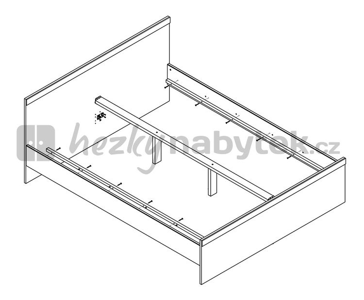 Manželská postel 160 cm BRW Porto LOZ/160