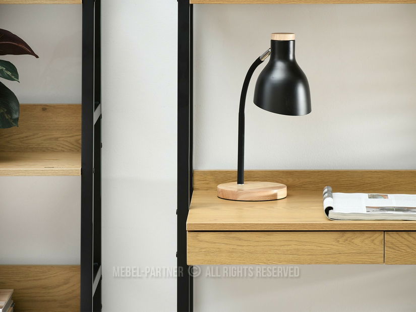 Regál s pc stolkem Ruegos (černá)