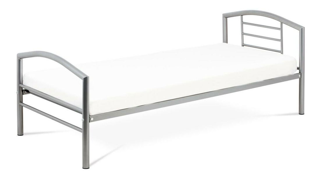 Kovová postel 90x200 Brotonetta (lesk šedá)