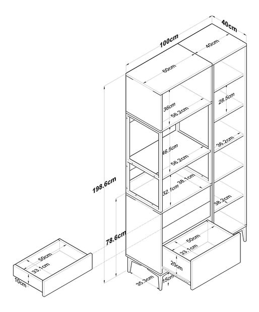 Policová skříň Jenaretta 143 (bílá)