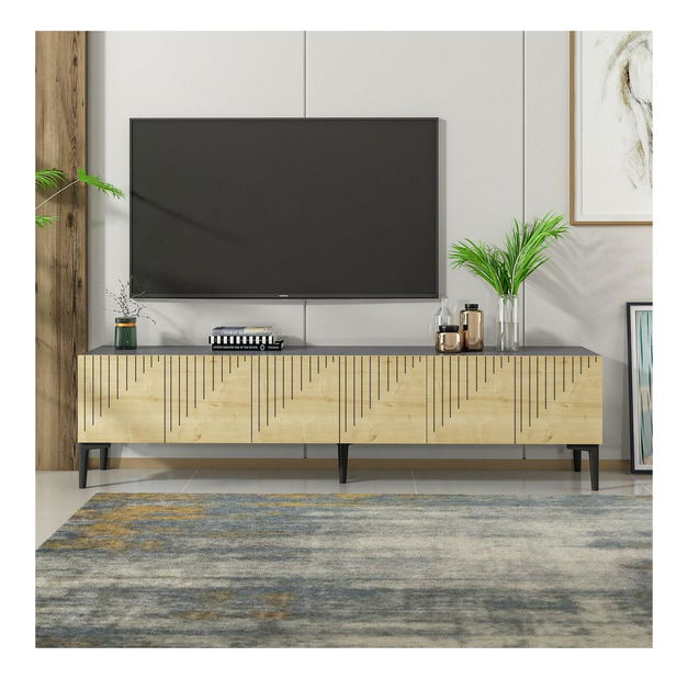 TV stolek/skříňka Kebati 3 (dub safírový + antracit)